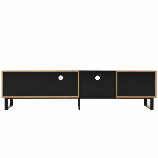 Armário TV 190cm - 2 portas + 2 gavetas + 2 compartimentos - estilo industrial - Natural Armário TV 190cm - 2 portas + 2 gavetas + 2 compartimentos - estilo industrial - Natural
