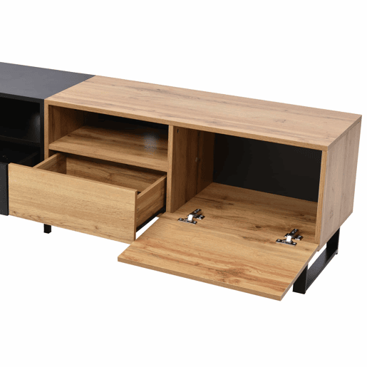 Armário TV 190cm - 2 portas + 2 gavetas + 2 compartimentos - estilo industrial - Natural Armário TV 190cm - 2 portas + 2 gavetas + 2 compartimentos - estilo industrial - Natural