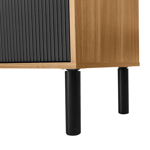 Móvel de TV 170 cm - 4 portas, textura fina - Preto Móvel de TV 170 cm - 4 portas, textura fina - Preto