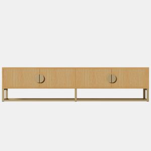 Móvel de TV 180 cm - Moderno, 4 portas, com puxadores arredondados - Madeira