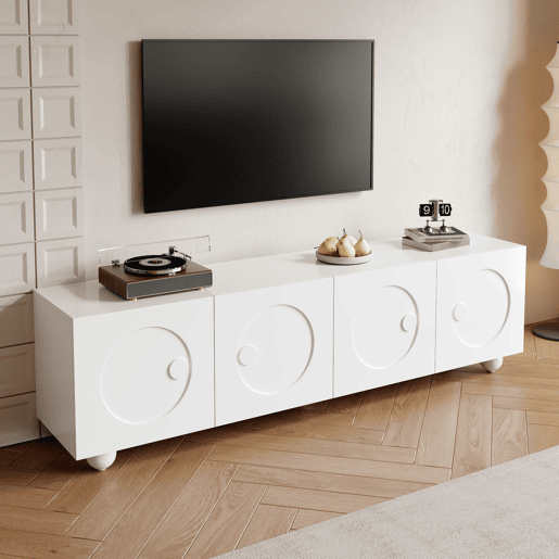 Móvel de TV 180x38 cm - Design moderno e baixo - Branco Móvel de TV 180x38 cm - Design moderno e baixo - Branco