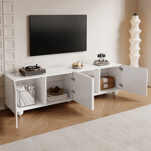 Móvel de TV 180x38 cm - Design moderno e baixo - Branco Móvel de TV 180x38 cm - Design moderno e baixo - Branco