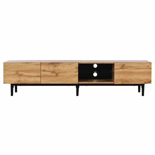 Armário TV com LED 175cm - 3 portas + 2 prateleiras - estilo industrial - Natural Armário TV com LED 175cm - 3 portas + 2 prateleiras - estilo industrial - Natural