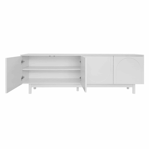 Móvel de TV moderno 175 x 38 x 56 cm - Prateleiras ajustáveis, Lowboard leve estilo luxuoso - Branco Móvel de TV moderno 175 x 38 x 56 cm - Prateleiras ajustáveis, Lowboard leve estilo luxuoso - Branco