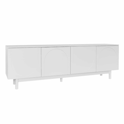 Móvel de TV moderno 175 x 38 x 56 cm - Prateleiras ajustáveis, Lowboard leve estilo luxuoso - Branco Móvel de TV moderno 175 x 38 x 56 cm - Prateleiras ajustáveis, Lowboard leve estilo luxuoso - Branco