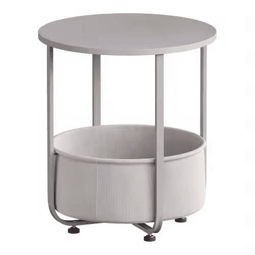 Mesa auxiliar redonda 45x45 cm - Design simples para a sala de estar - Cinzento Mesa auxiliar redonda 45x45 cm - Design simples para a sala de estar - Cinzento