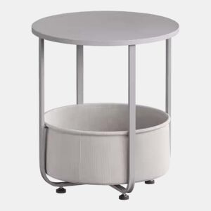 Mesa auxiliar redonda 45x45 cm - Design simples para a sala de estar - Cinzento