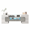 Móvel de TV 145 cm - Design moderno, superfície de vidro elegante, iluminação LED - Branco