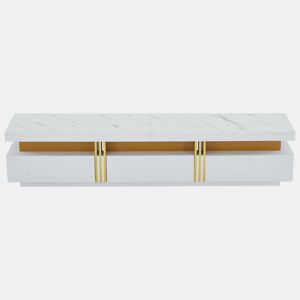 Móvel para TV 200x40x42 cm - 3 gavetas, gestão de cabos, para TVs até 90 - Branco