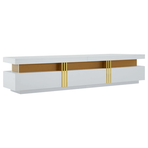Móvel para TV 200x40x42 cm - 3 gavetas, gestão de cabos, para TVs até 90 - Branco Móvel para TV 200x40x42 cm - 3 gavetas, gestão de cabos, para TVs até 90 - Branco