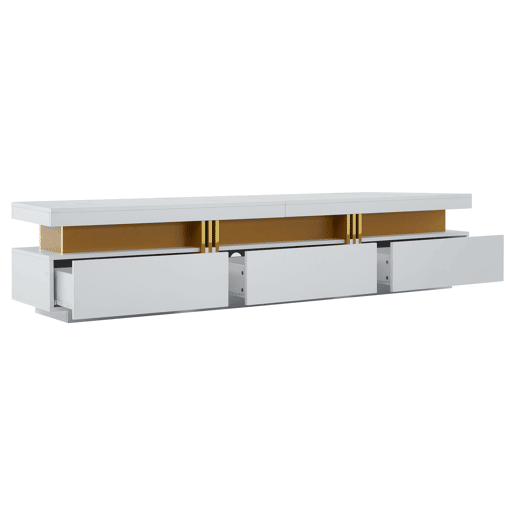 Móvel para TV 200x40x42 cm - 3 gavetas, gestão de cabos, para TVs até 90 - Branco Móvel para TV 200x40x42 cm - 3 gavetas, gestão de cabos, para TVs até 90 - Branco