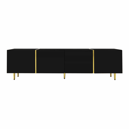 Móvel TV L 170 cm - com 4 portas - MDF - Preto