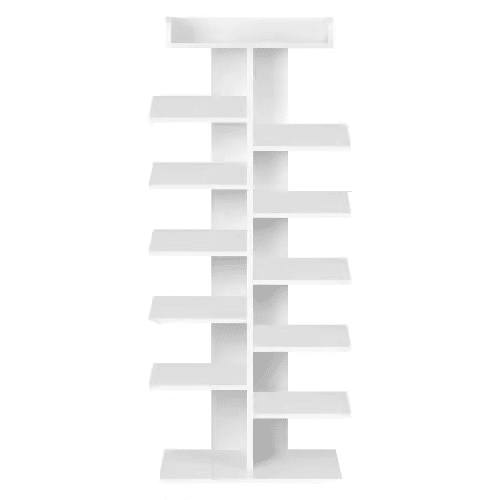 Armário para sapatos de entrada 45 x 30 x 114 cm - Estilo moderno com prateleiras abertas e espaço para guardar sapatos - Branco Armário para sapatos de entrada 45 x 30 x 114 cm - Estilo moderno com prateleiras abertas e espaço para guardar sapatos - Branco