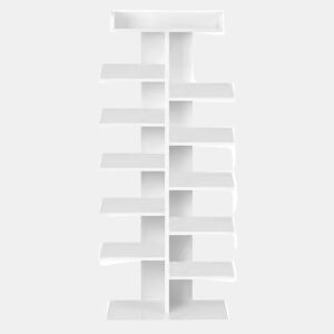 Armário para sapatos de entrada 45 x 30 x 114 cm - Estilo moderno com prateleiras abertas e espaço para guardar sapatos - Branco
