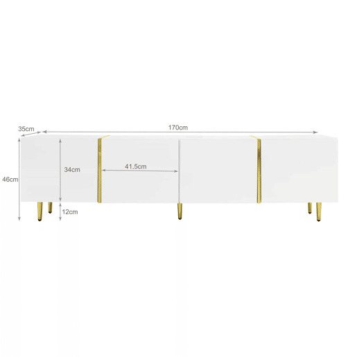Mesa de TV L 170 cm - com 4 portas - MDF - Branco Mesa de TV L 170 cm - com 4 portas - MDF - Branco