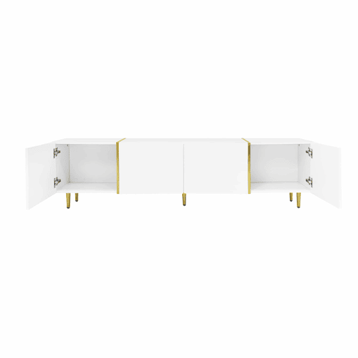Mesa de TV L 170 cm - com 4 portas - MDF - Branco Mesa de TV L 170 cm - com 4 portas - MDF - Branco