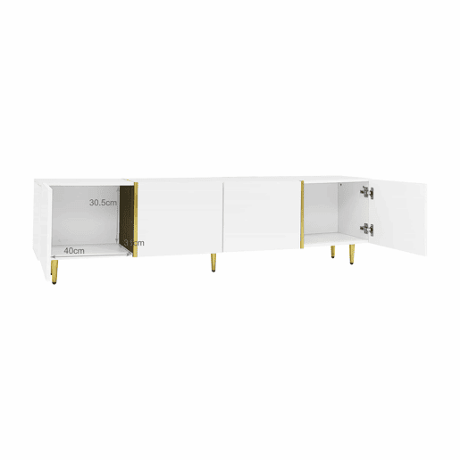 Mesa de TV L 170 cm - com 4 portas - MDF - Branco Mesa de TV L 170 cm - com 4 portas - MDF - Branco