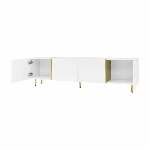 Mesa de TV L 170 cm - com 4 portas - MDF - Branco Mesa de TV L 170 cm - com 4 portas - MDF - Branco