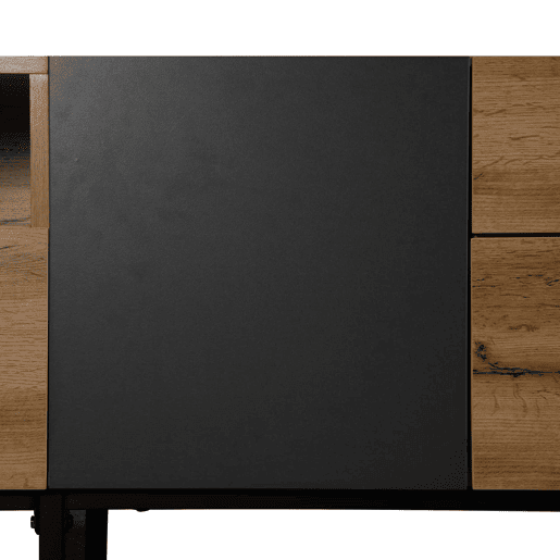 Móvel TV 180cm - 2 gavetas e 5 compartimentos - estilo industrial - Natural