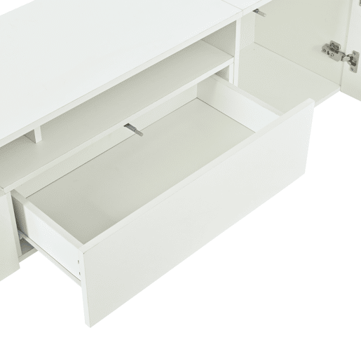 Conjunto de móveis para TV de 3 peças - Conjunto de sala com LED, portas acrílicas, branco Conjunto de móveis para TV de 3 peças - Conjunto de sala com LED, portas acrílicas, branco