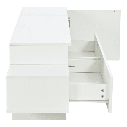 Conjunto de móveis para TV de 3 peças - Conjunto de sala com LED, portas acrílicas, branco Conjunto de móveis para TV de 3 peças - Conjunto de sala com LED, portas acrílicas, branco