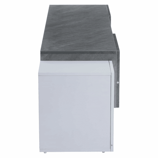 Móvel para TV 180x40x46,5 cm - TV Schrank com Bluetooth-LED, Lowboard para televisores de 606570 polegadas - Branco e cinzento