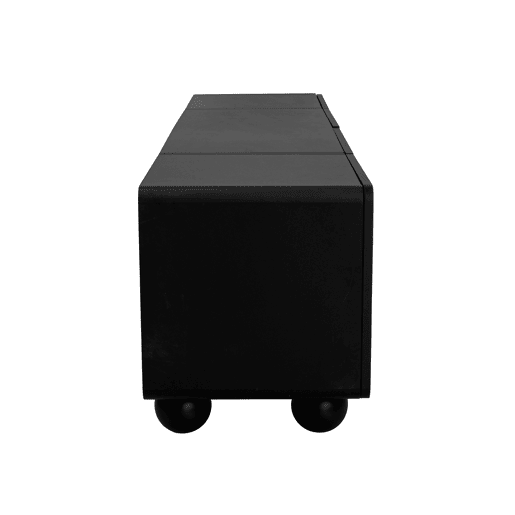 Móvel de TV 180x38x45 cm - 2 gavetas e 2 portas, design clássico - PretoPreto-Branco Móvel de TV 180x38x45 cm - 2 gavetas e 2 portas, design clássico - PretoPreto-Branco