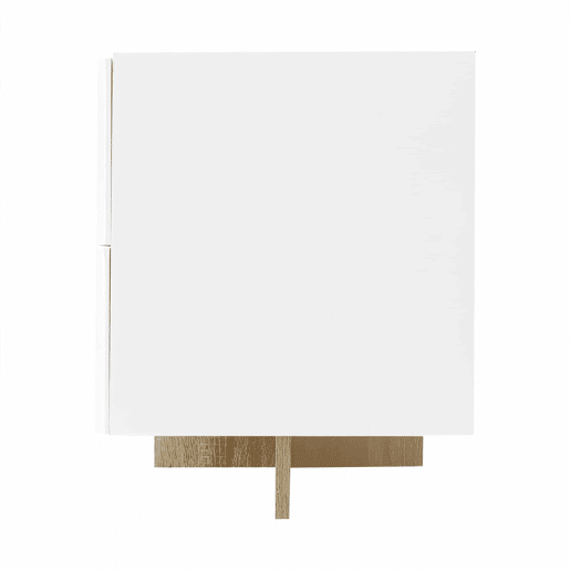 Móvel de TV 190 cm - 3 portas, 2 gavetas - Branco com dourado e madeira Móvel de TV 190 cm - 3 portas, 2 gavetas - Branco com dourado e madeira