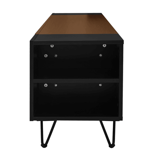 Móvel de TV moderno 180 cm - Design preto e madeira - Preto, Madeira Móvel de TV moderno 180 cm - Design preto e madeira - Preto, Madeira