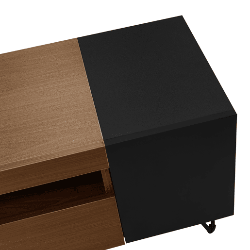 Móvel de TV moderno 180 cm - Design preto e madeira - Preto, Madeira Móvel de TV moderno 180 cm - Design preto e madeira - Preto, Madeira