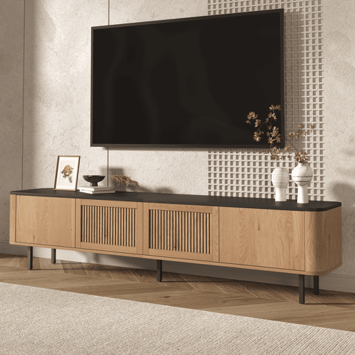 Móvel de TV 190x35x45 cm - design moderno e único - carvalho