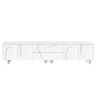 Móvel de TV 180 cm - Minimalista com pés de madeira, design elegante - Branco