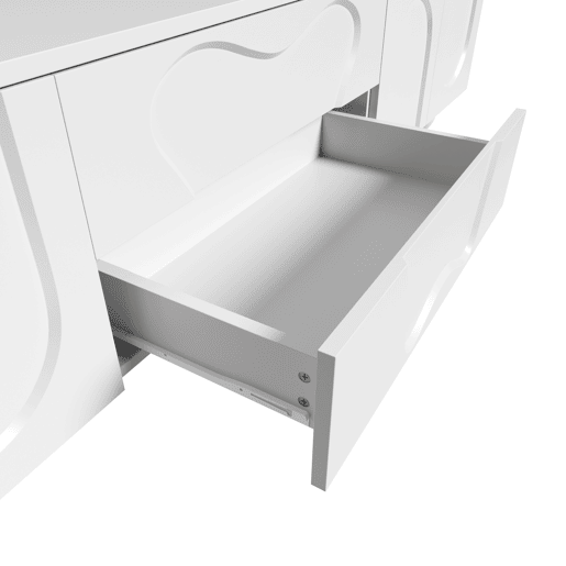 Móvel de TV 180 cm - Minimalista com pés de madeira, design elegante - Branco Móvel de TV 180 cm - Minimalista com pés de madeira, design elegante - Branco