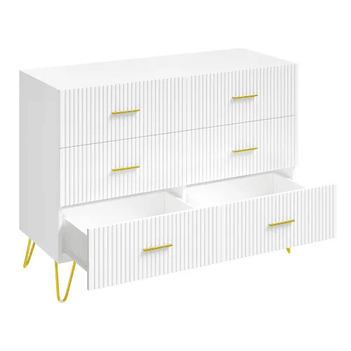 Aparador 100 x 40 x 75 cm - Design elegante, móvel auxiliar multifuncional com espaço de arrumação e que pode ser utilizado como consolamóvel de TV - Branco e dourado Aparador 100 x 40 x 75 cm - Design elegante, móvel auxiliar multifuncional com espaço de arrumação e que pode ser utilizado como consolamóvel de TV - Branco e dourado