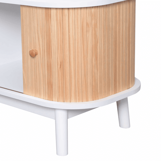 Suporte para TV em madeira maciça e rotim 170 cm - 2 gavetas e 2 portas - estilo rústico - natural Suporte para TV em madeira maciça e rotim 170 cm - 2 gavetas e 2 portas - estilo rústico - natural