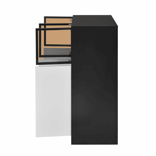 Aparador 100 x 40 x 105 cm - 3 portas de vidro, 3 portas brancas, com iluminação, armário de arrumação multifuncional - Preto e branco Aparador 100 x 40 x 105 cm - 3 portas de vidro, 3 portas brancas, com iluminação, armário de arrumação multifuncional - Preto e branco