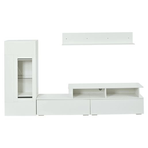 Conjunto de móveis para TV de 3 peças - LED, alto brilho, para sala de estar, TV até 75 - Branco
