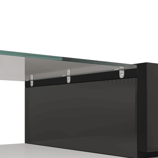 Móvel de TV 145 cm - Design moderno, superfície de vidro elegante, com iluminação LED - Branco+Preto Móvel de TV 145 cm - Design moderno, superfície de vidro elegante, com iluminação LED - Branco+Preto