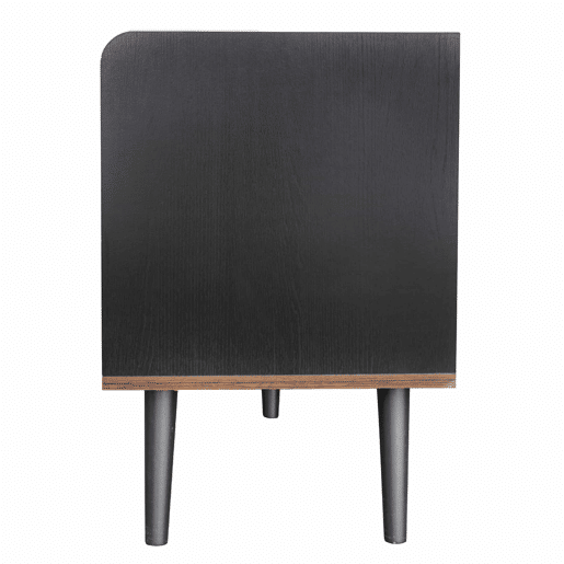 Móvel de TV 160 cm - Com 2 gavetas, 2 portas de correr, design elegante - Preto Móvel de TV 160 cm - Com 2 gavetas, 2 portas de correr, design elegante - Preto