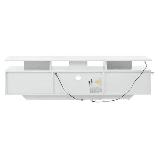 Móvel de TV 160x40x45 cm - Com 2 armários, LED, 8 prateleiras, para TV de 70 - Branco Móvel de TV 160x40x45 cm - Com 2 armários, LED, 8 prateleiras, para TV de 70 - Branco