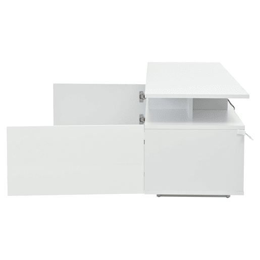 Móvel de TV 160x40x45 cm - Com 2 armários, LED, 8 prateleiras, para TV de 70 - Branco Móvel de TV 160x40x45 cm - Com 2 armários, LED, 8 prateleiras, para TV de 70 - Branco