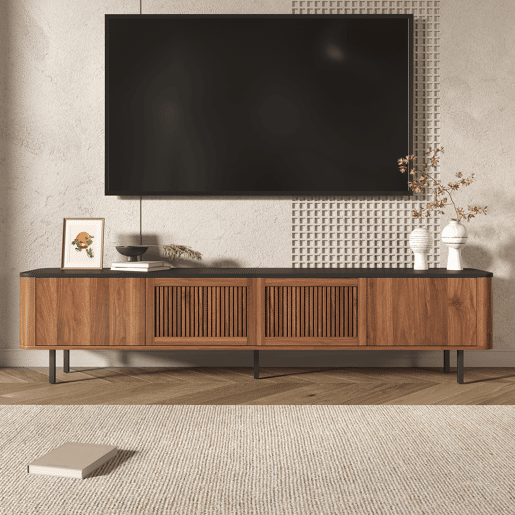 Móvel de TV 190x35x45 cm - design moderno e baixo - nogal Móvel de TV 190x35x45 cm - design moderno e baixo - nogal