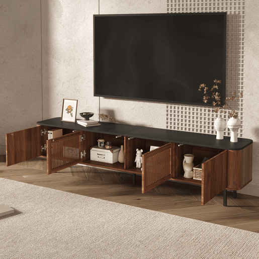 Móvel de TV 190x35x45 cm - design moderno e baixo - nogal Móvel de TV 190x35x45 cm - design moderno e baixo - nogal