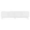 Lowboard 169 cm - Portas curvas, prateleiras e suporte para TV com pés estabilizadores - Branco