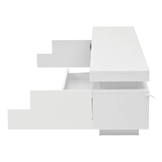 Móvel de TV 175x38x45 cm - 2 armários em L, 1 gaveta, com LED, adequado para TV de 75 - Branco Móvel de TV 175x38x45 cm - 2 armários em L, 1 gaveta, com LED, adequado para TV de 75 - Branco