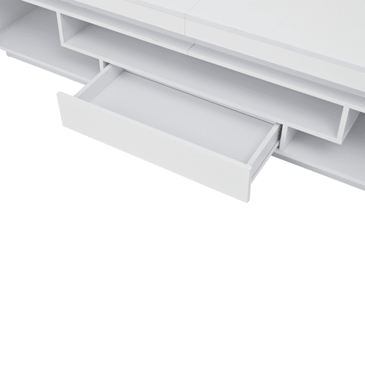 Móvel de TV 175x38x45 cm - 2 armários em L, 1 gaveta, com LED, adequado para TV de 75 - Branco Móvel de TV 175x38x45 cm - 2 armários em L, 1 gaveta, com LED, adequado para TV de 75 - Branco