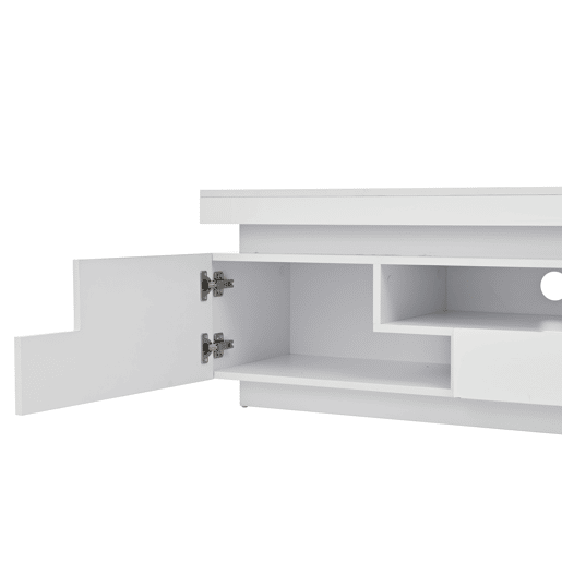 Móvel de TV 175x38x45 cm - 2 armários em L, 1 gaveta, com LED, adequado para TV de 75 - Branco Móvel de TV 175x38x45 cm - 2 armários em L, 1 gaveta, com LED, adequado para TV de 75 - Branco