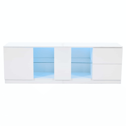 Móvel de TV 160x40x52 cm - Kommode Hochglanz com LED - Branco Móvel de TV 160x40x52 cm - Kommode Hochglanz com LED - Branco