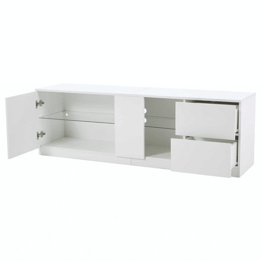 Móvel de TV 160x40x52 cm - Kommode Hochglanz com LED - Branco Móvel de TV 160x40x52 cm - Kommode Hochglanz com LED - Branco