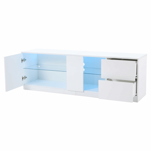 Móvel de TV 160x40x52 cm - Kommode Hochglanz com LED - Branco Móvel de TV 160x40x52 cm - Kommode Hochglanz com LED - Branco
